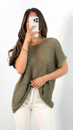 THEA KNIT TOP - OLIVE