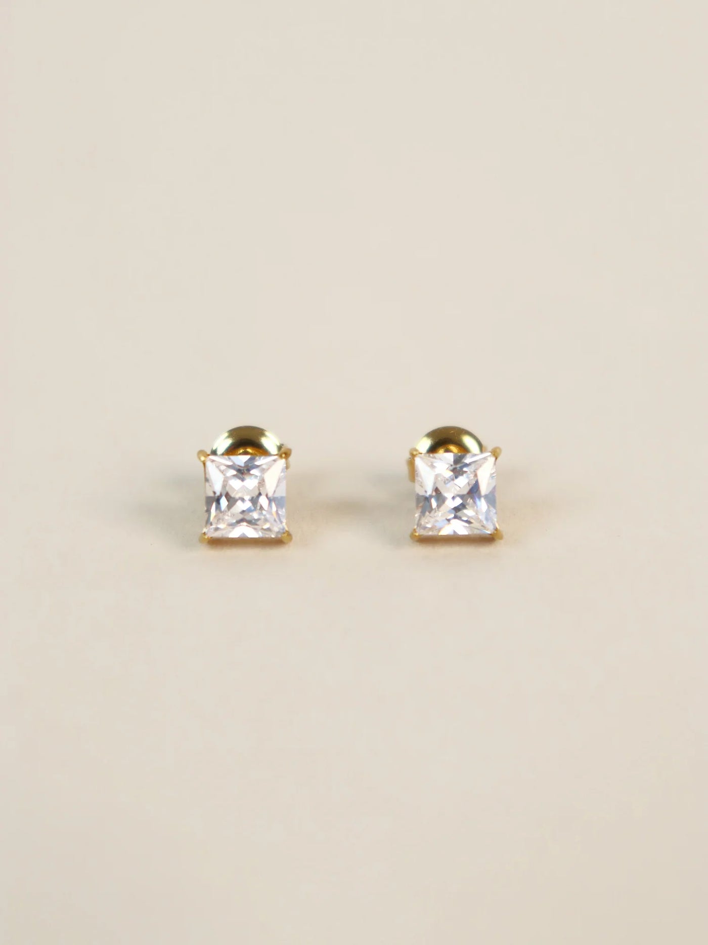 CLARA CRYSTAL 18K PLATED STUD EARRINGS - GOLD