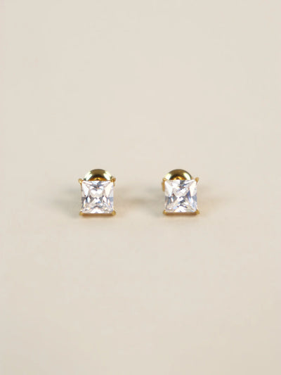 CLARA CRYSTAL 18K PLATED STUD EARRINGS - GOLD