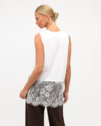 DANIELLE LACE TRIM TOP - WHITE