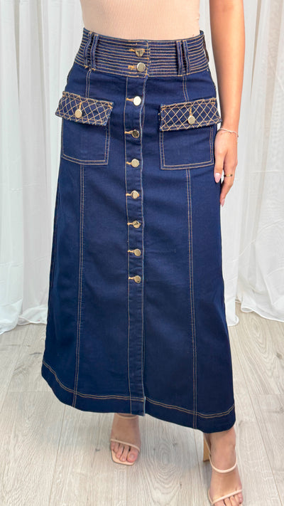 PRESTON SKIRT - DARK DENIM