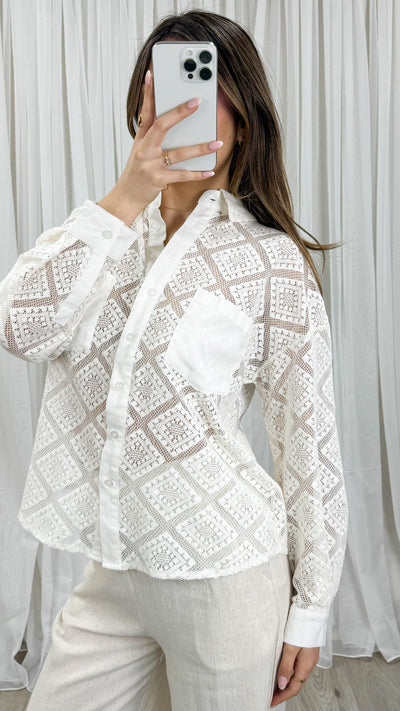 HAMPTON LACE SHIRT - WHITE