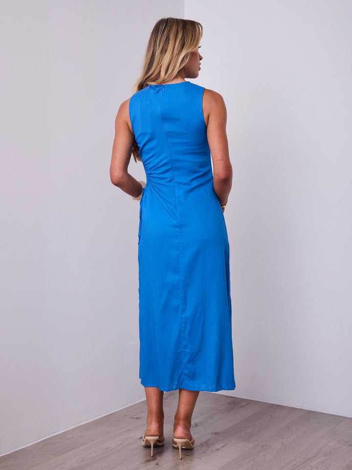PAROS LINEN DRESS - BLUE