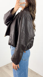 LONDON BOMBER JACKET - CHOCOLATE