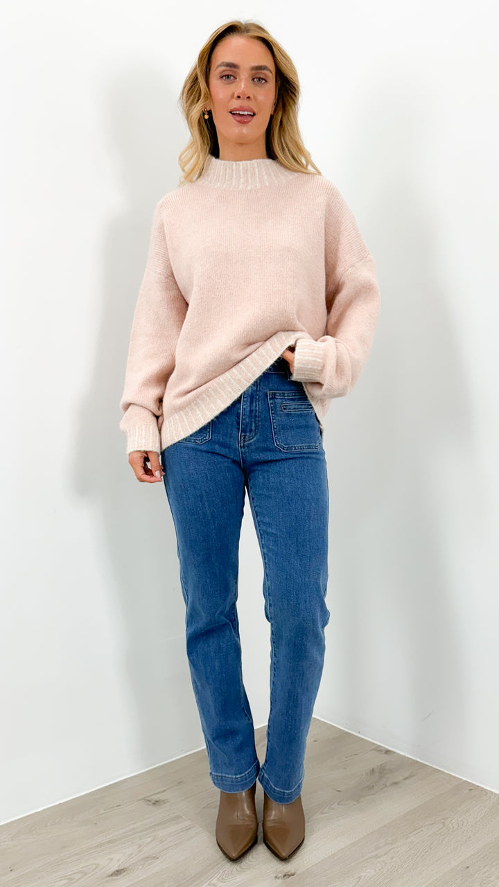 BESSIE STITCH KNIT - BLUSH