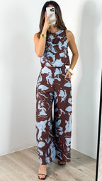 LUMINA PANT - CHOCOLATE/BABY BLUE