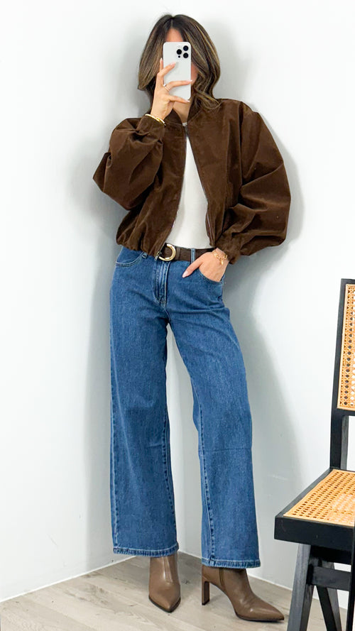 VANCE BOMBER JACKET - CHOCOLATE