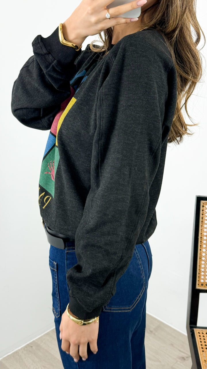 SICILY JUMPER - WASHED BLACK