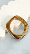 ANGULAR CUFF BANGLE - BROWN