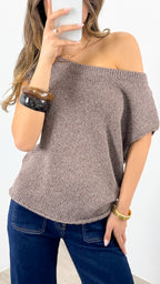 BETHENNY KNIT TOP - CHOCOLATE