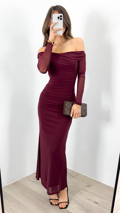 ROCHELLE DRESS - WINE