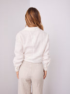 COMO LONG SLEEVE LINEN SHIRT - WHITE
