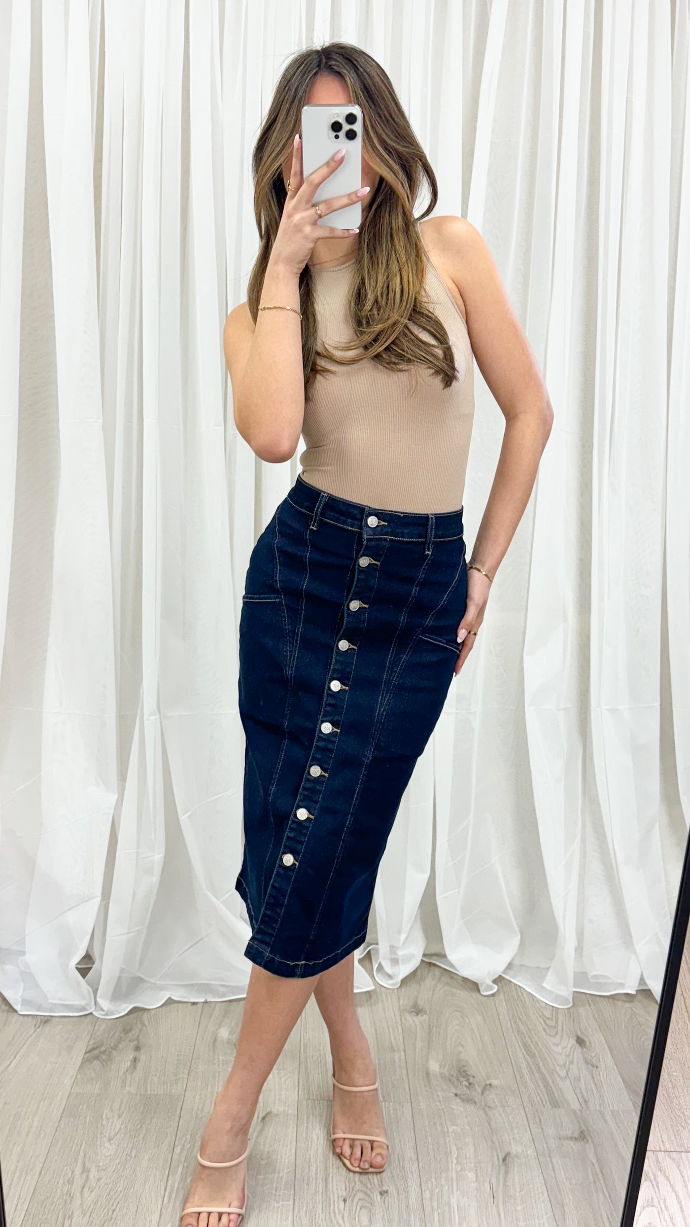 MONROE SKIRT - DARK DENIM