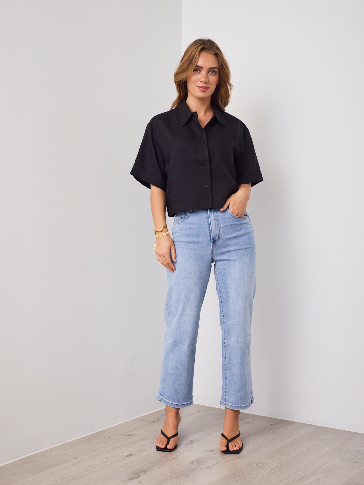 RODELL LINEN SHIRT - BLACK