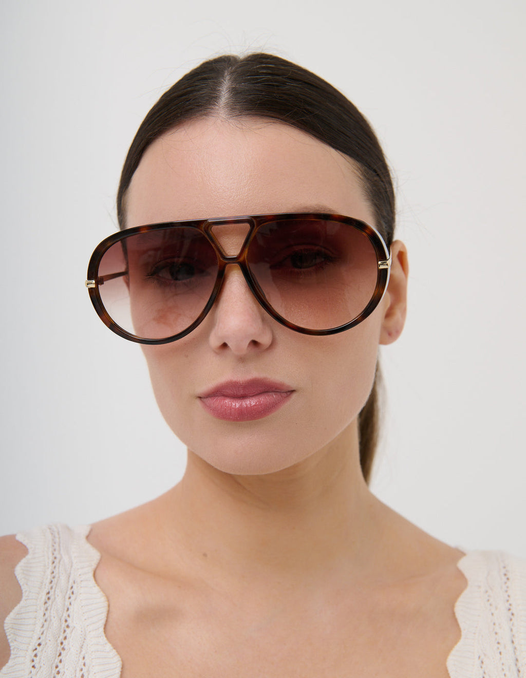JACQUELINE AVIATOR SUNGLASSES - TORTOISE