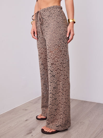 AZURA LACE PANTS - MOCHA