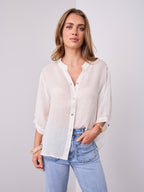MARTA LINEN SHIRT - WHITE