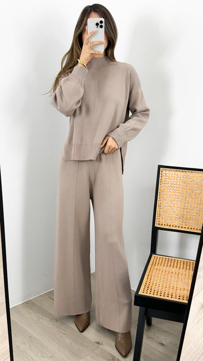 DELTA KNIT TOP - MUSHROOM