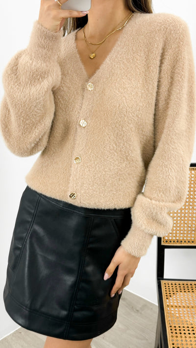 MAVI FLUFFY CARDI - MOCHA