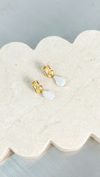 MESSINA PEARL 18K GOLD PLATED EARRINGS - GOLD