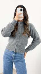 NOAH ZIP KNIT - CHARCOAL