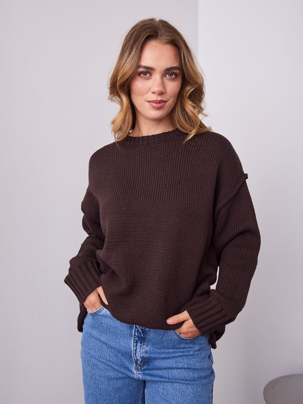 MARLO KNIT JUMPER- CHOCOLATE