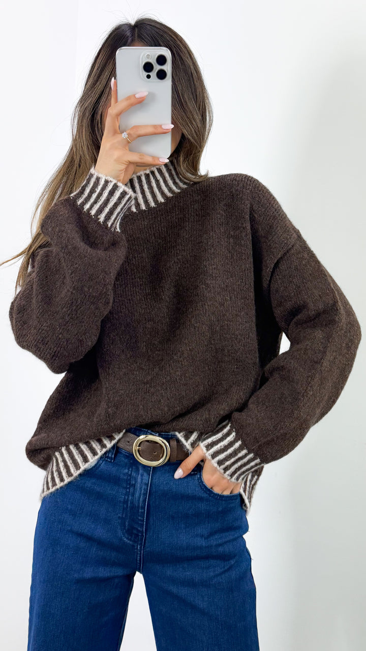 BESSIE STITCH KNIT - CHOCOLATE