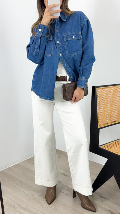 ROWE DENIM SHIRT - DARK DENIM