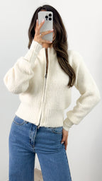 NOAH ZIP KNIT - CREAM