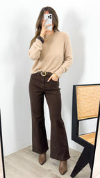 TEXAS STRETCH JEAN - CHOCOLATE BROWN (size down)