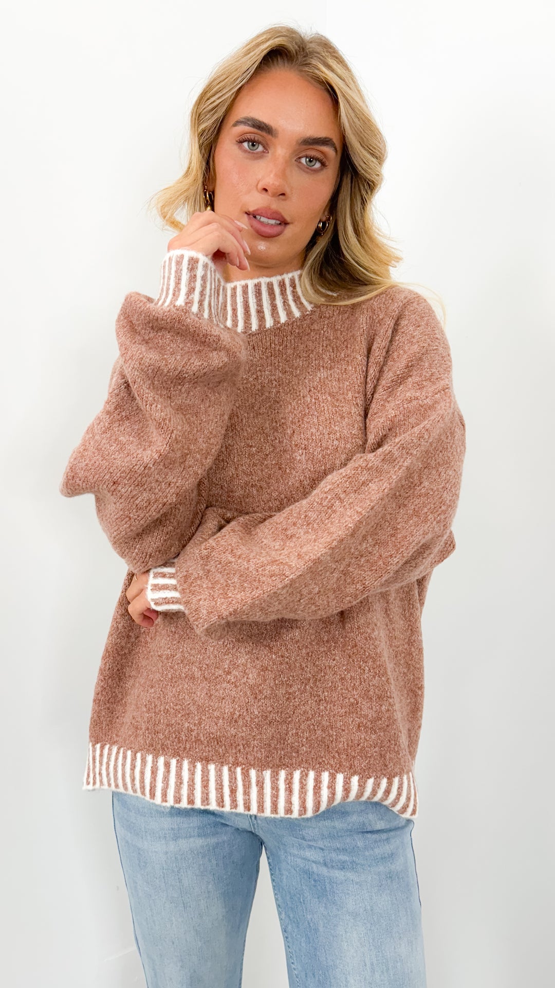 BESSIE STITCH KNIT - CINNAMON