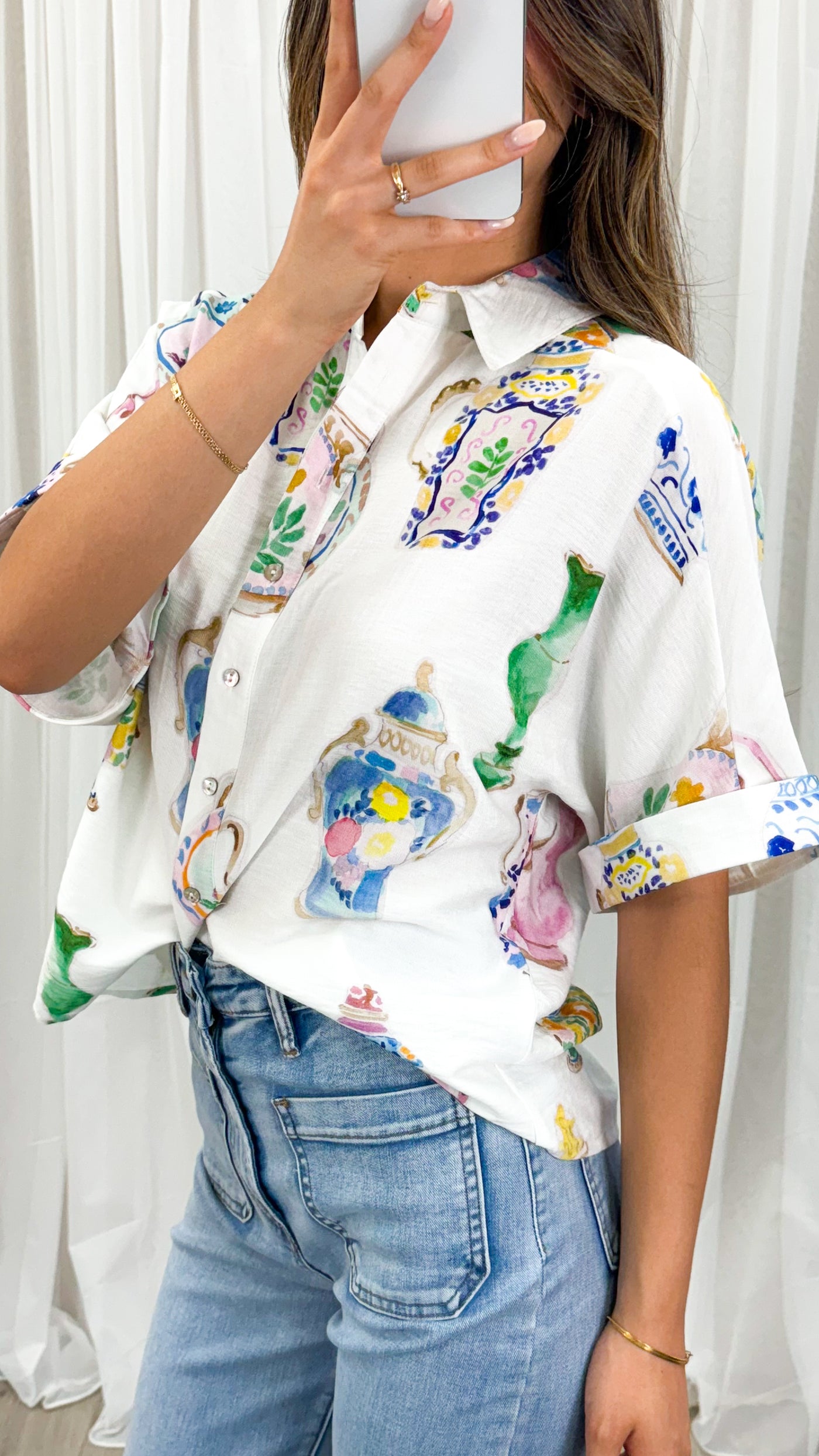 PALIA SHIRT - WHITE PRINT