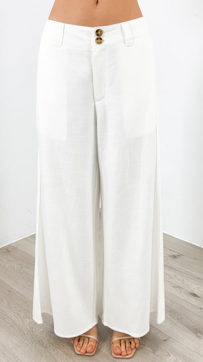 PALMER LINEN PANT - WHITE