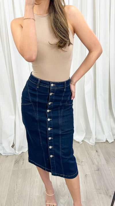 MONROE SKIRT - DARK DENIM