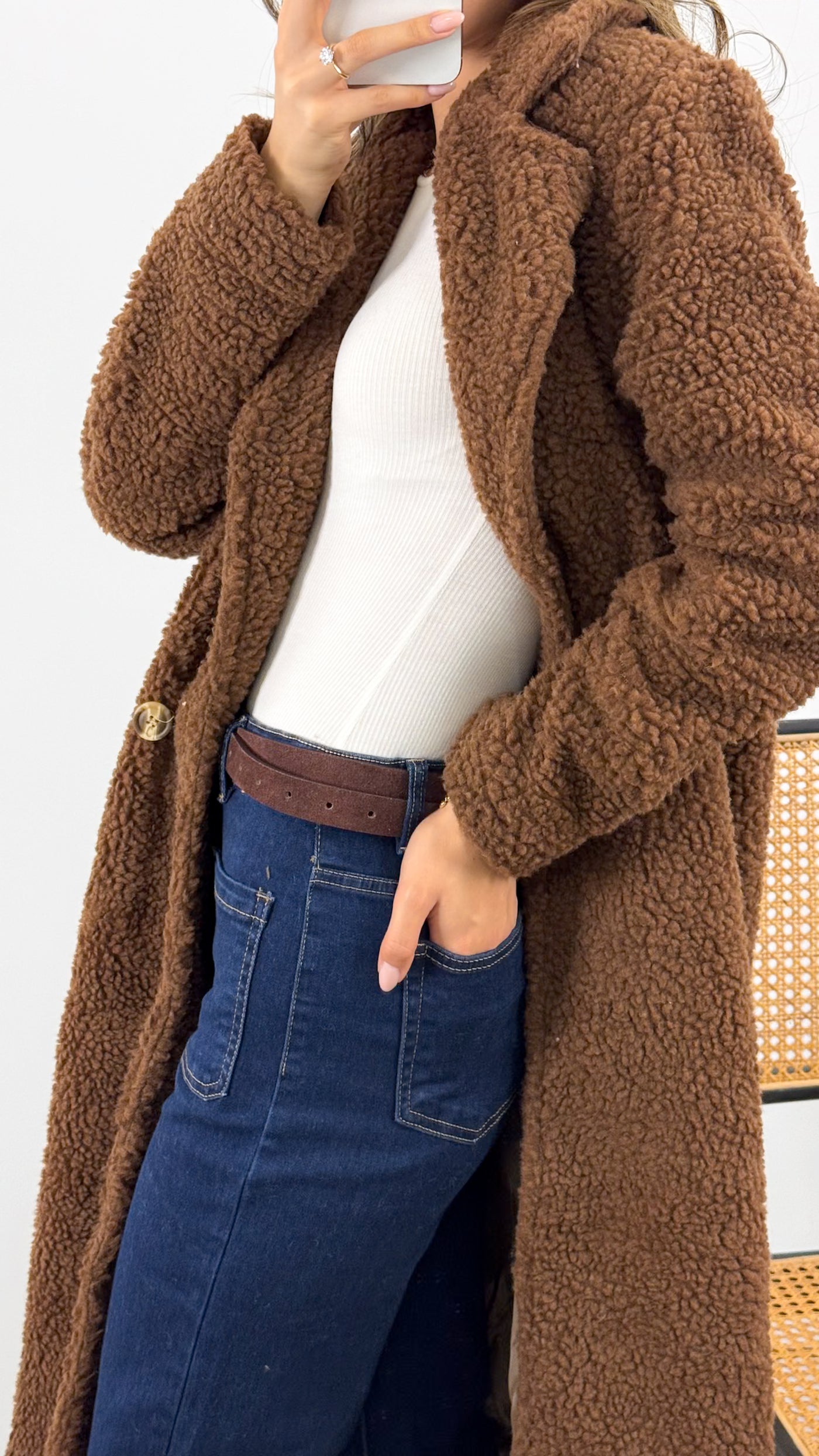 MARCO TEDDY COAT - CHOCOLATE