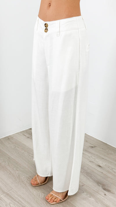 PALMER LINEN PANT - WHITE