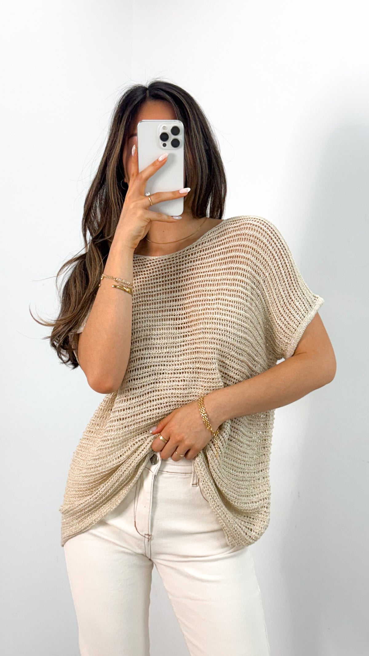 THEA KNIT TOP - BEIGE