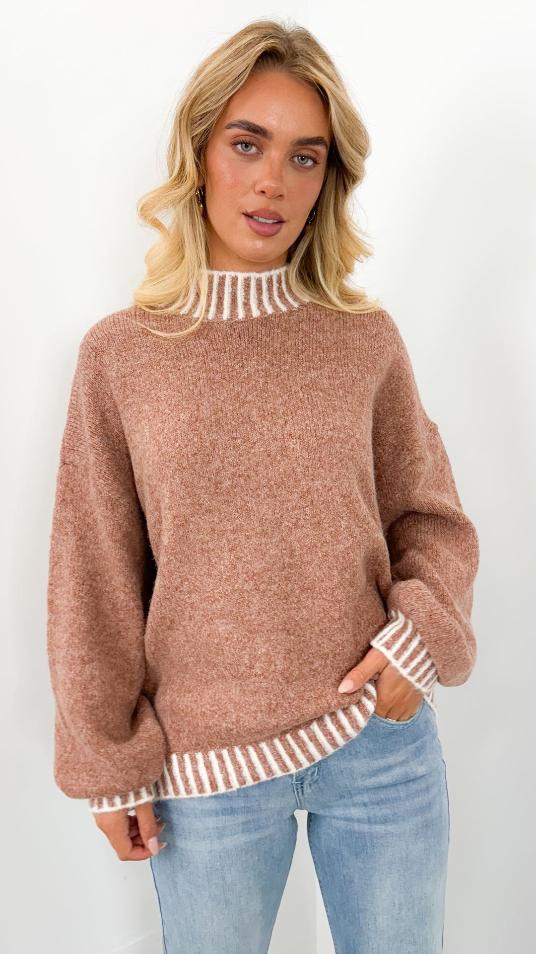 BESSIE STITCH KNIT - CINNAMON