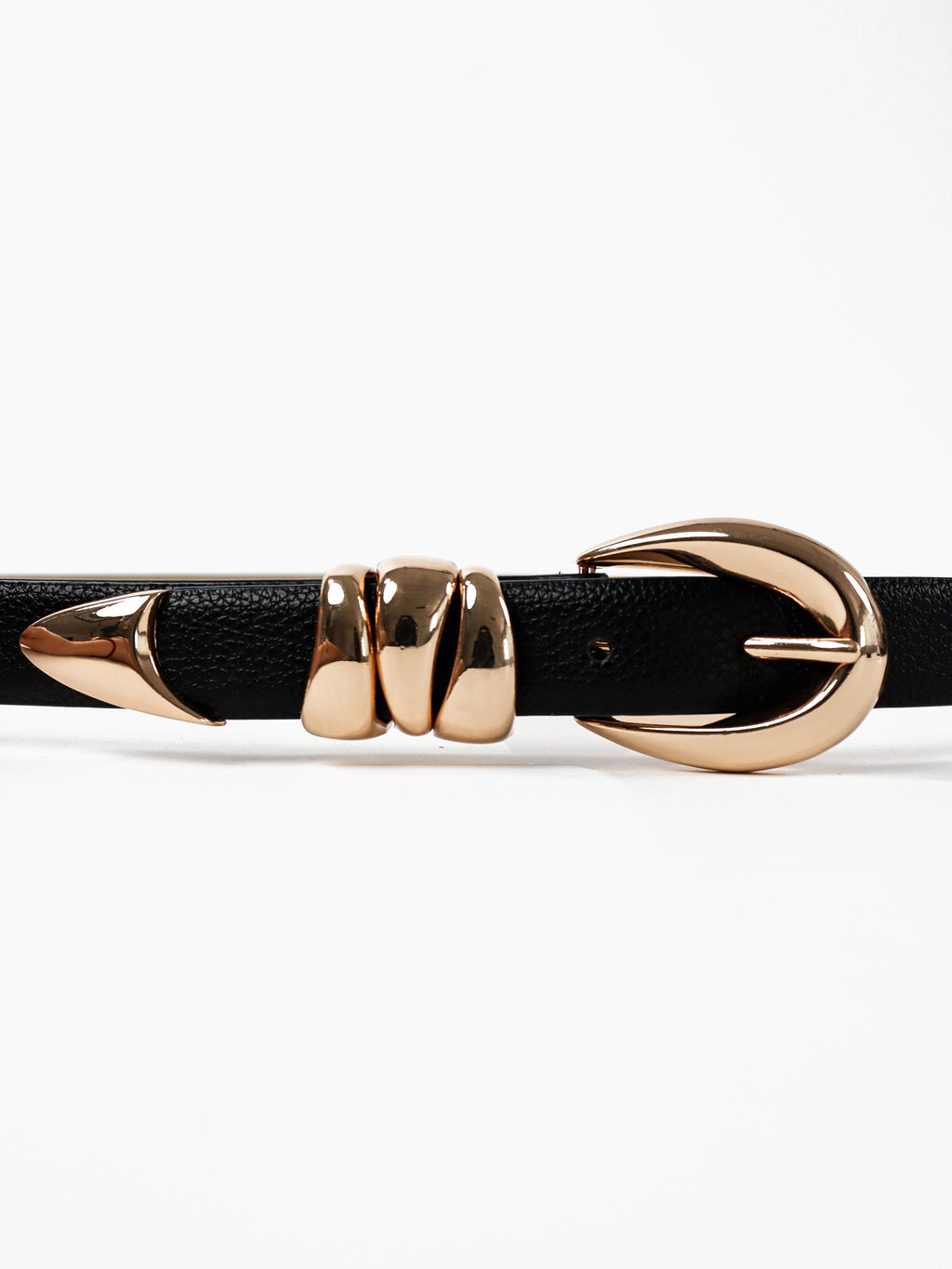 THE ELLIPSE GOLD HARDWARE BELT - BLACK