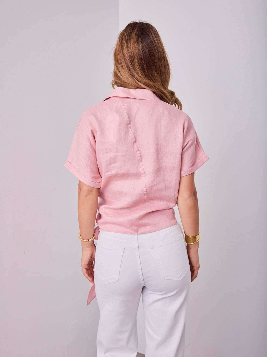 COMO LINEN SHIRT - DUSTY PINK