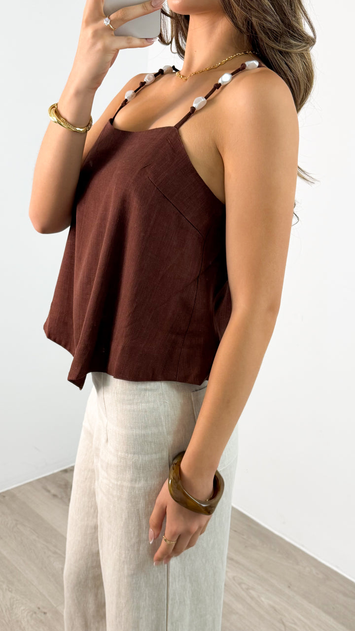 PORTELLI TOP - CHOCOLATE