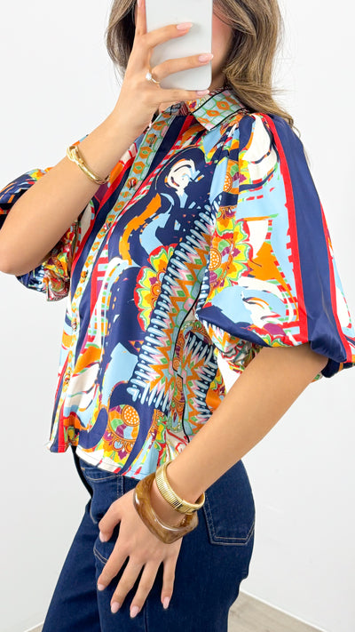 SICILY BLOUSE - NAVY