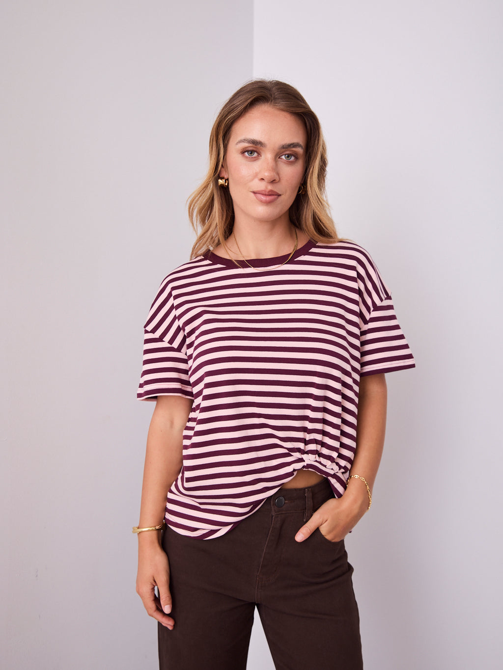 EASY TUCK TEE - STRIPE