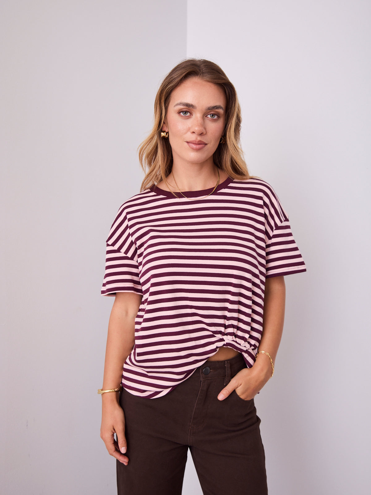 EASY TUCK TEE - STRIPE