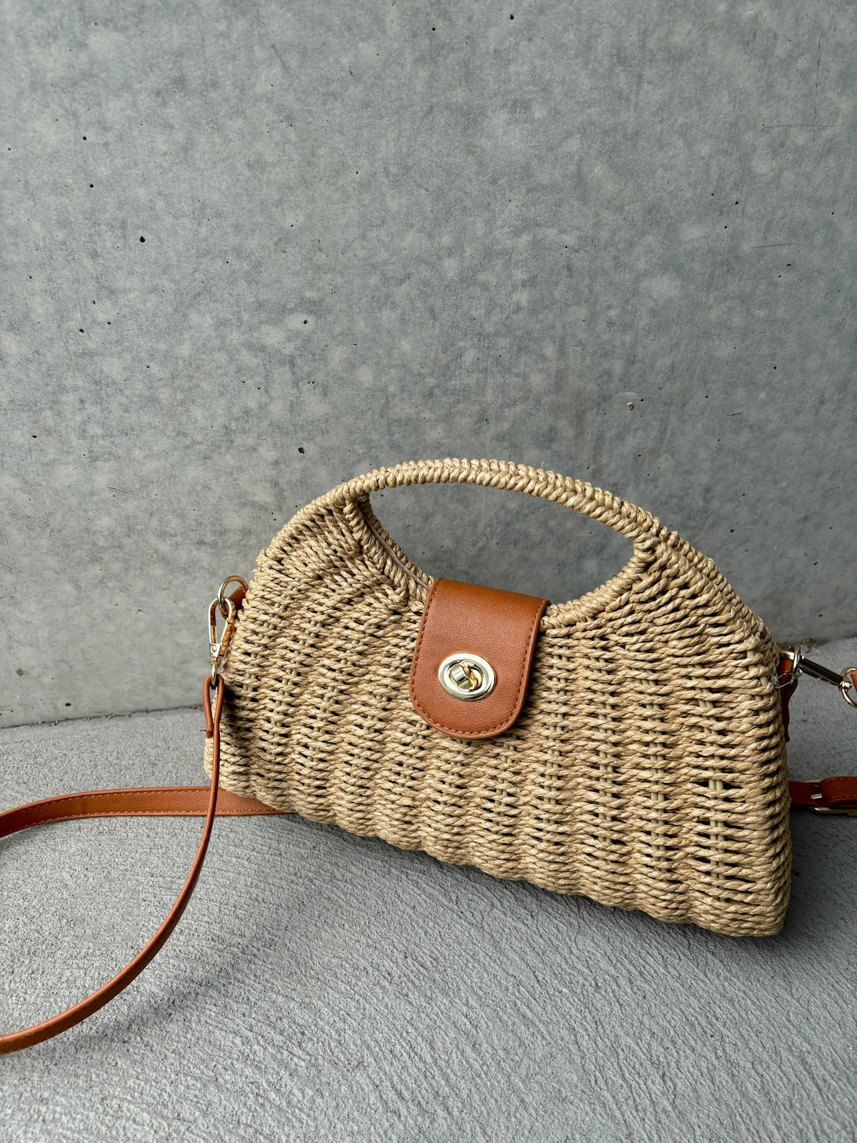 MAGGIE SUMMER STRAW BAG - TAN