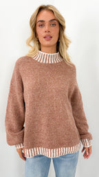 BESSIE STITCH KNIT - CINNAMON