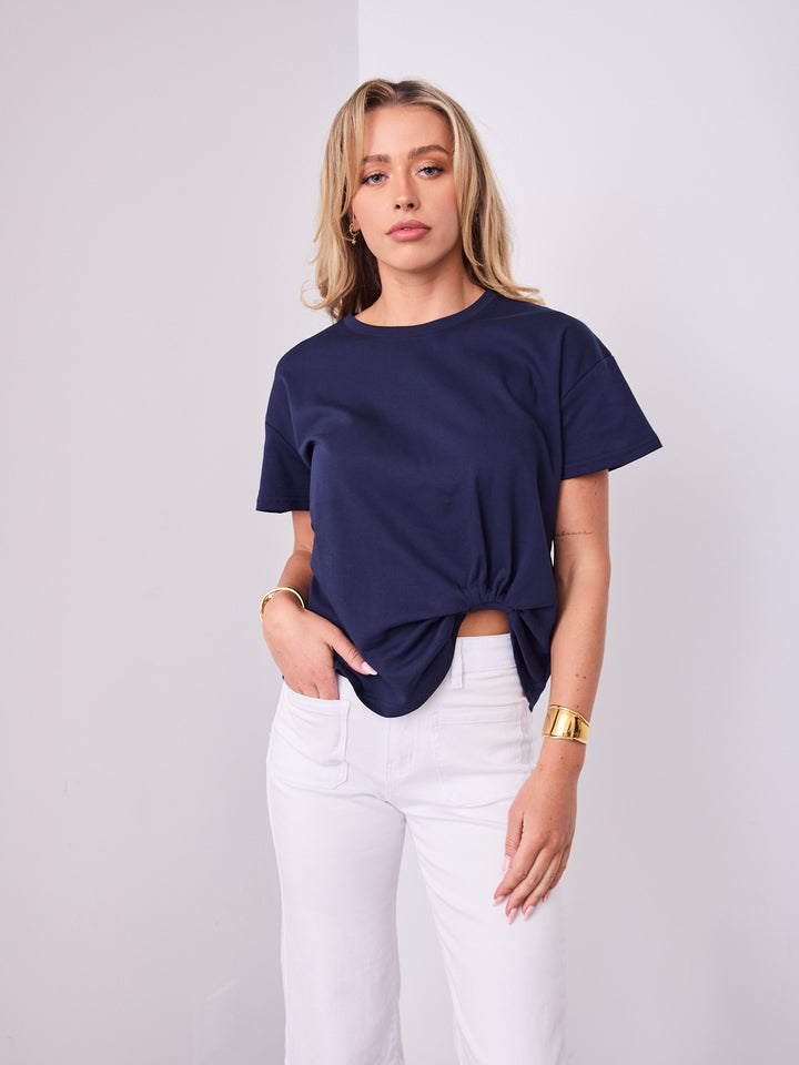 ESTHER EASY TUCK TEE - NAVY