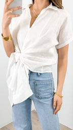 COMO LINEN SHIRT - WHITE