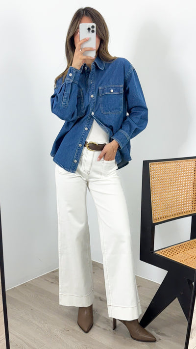 ROWE DENIM SHIRT - DARK DENIM