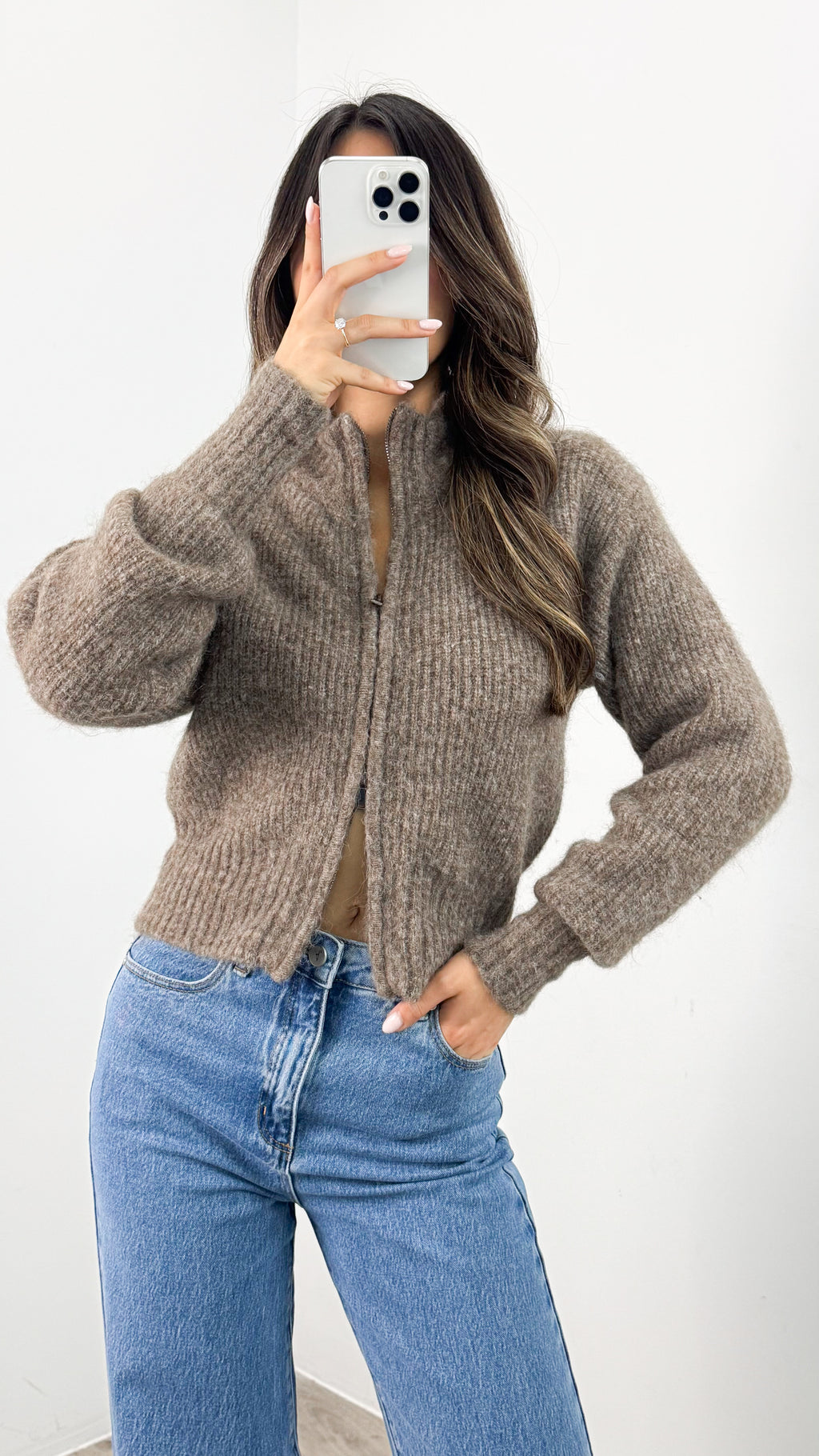 NOAH ZIP KNIT - LATTE
